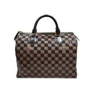 Louis Vuitton Sequins Coated Brown Handbag the Speedy Damier Boston Canvas Pre